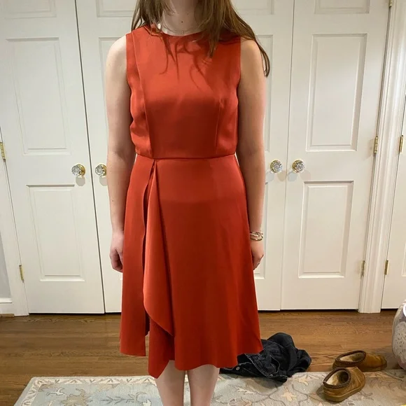 Ted Baker London | Dresses | Ted Baker London Brick Red Dress With Slit |  Poshmark